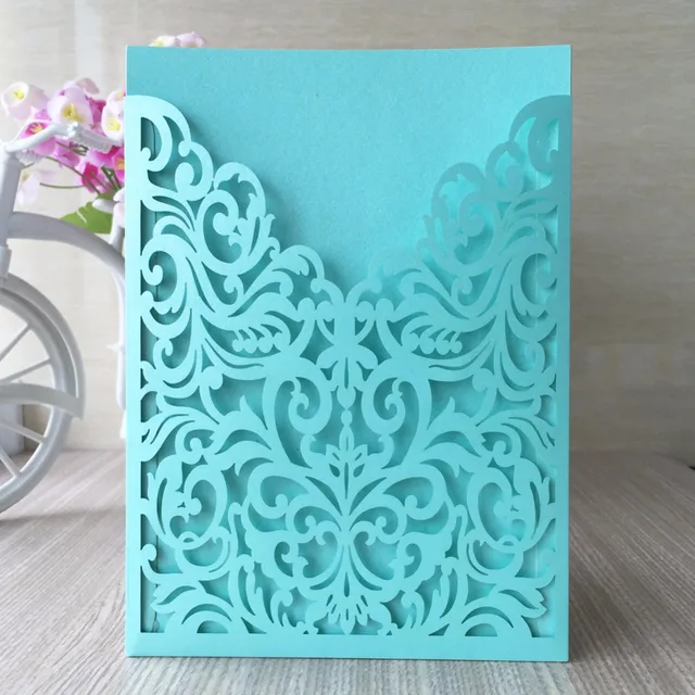 Tiffany Blue Gold Red 21 Colors 2017 Vintage Wedding Invitations Tiffany Blue Gold Red 21 Colors 2017 Vintage Wedding Invitations Card Business 12pcs Lot