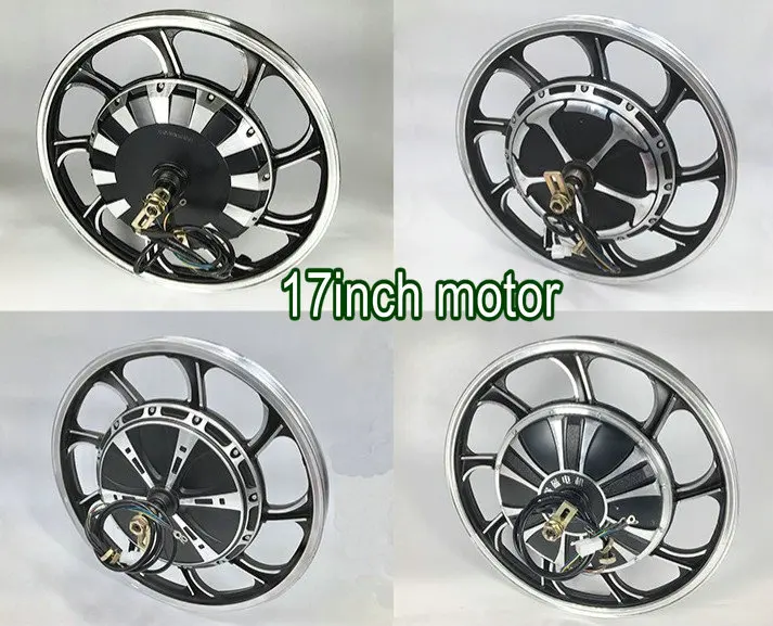 Perfect 17inch motor for tyre 2.25-17 or 2.5-17 or 2.75-17 48v60v72v800w1000w loading king aluminum wheel disc/drum brake 22inch spoke 8