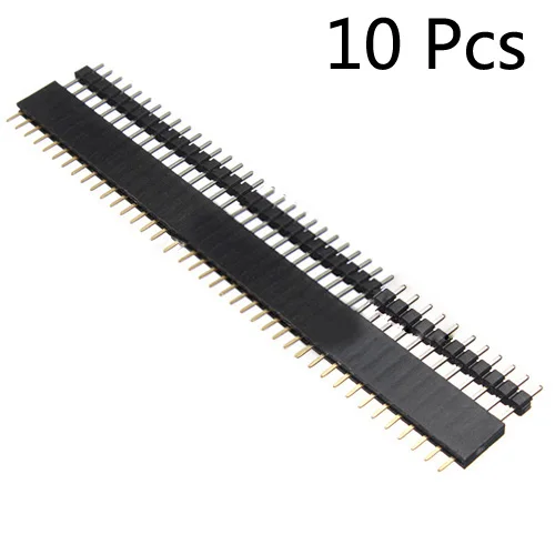 10Pairs/20Pcs 40Pin 2.54mm Single Row Straight Male+Female SIL Pin Header Socket Row Strip PCB Connector Hot Sale for Arduino 10 pair 40 pin 2 54mm male female sil socket row strip pcb connector