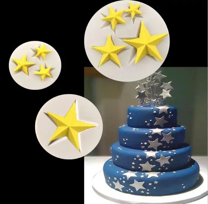 Sugarcraft звезда цветок силиконовая форма для помадки инструменты украшения торта