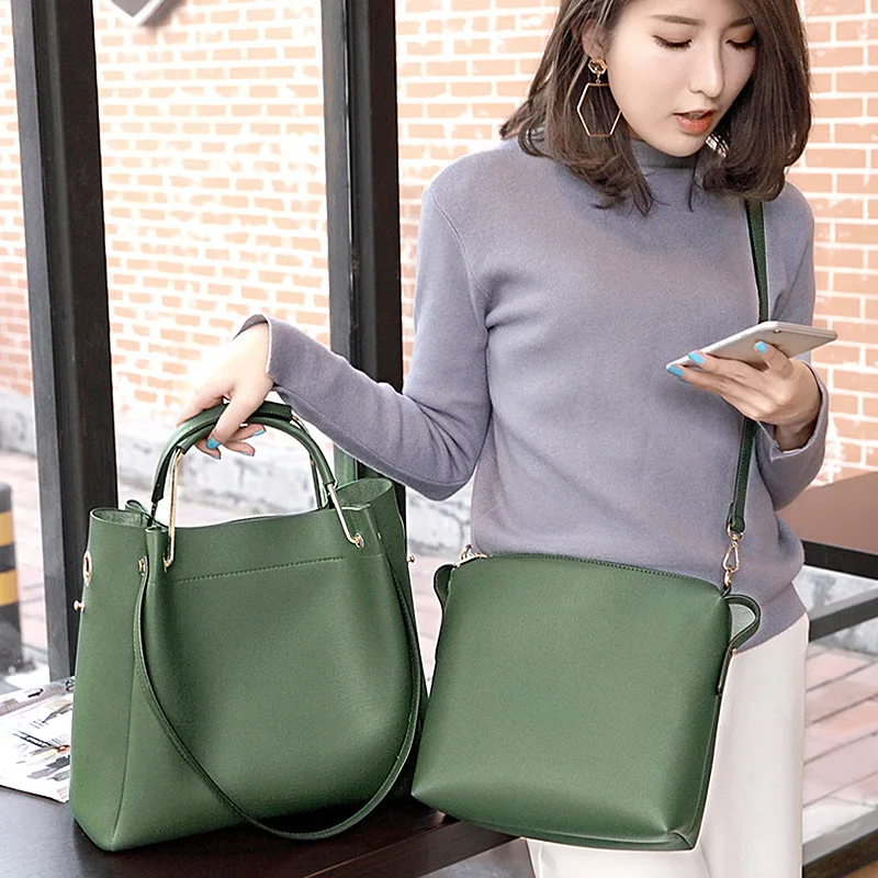 

Fashion Women Messenger Shoulder Female Tote Bag PU Leather Composite Bags for 2019 Women Handbags & Crossbody High Quality