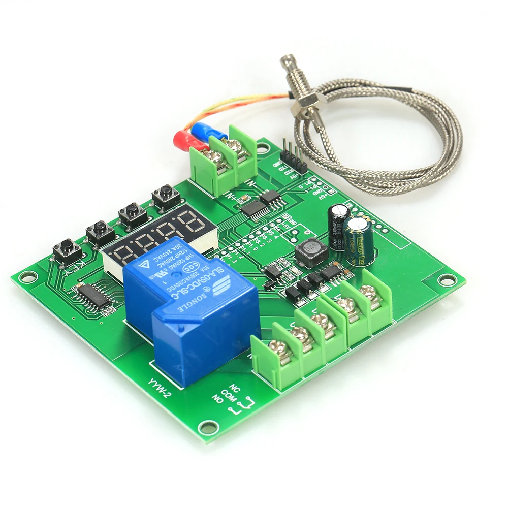 Модуль для контроля температуры 0~ 1000 градусов приборы для измерения температуры панель управления температурой термостат+ датчик типа K
