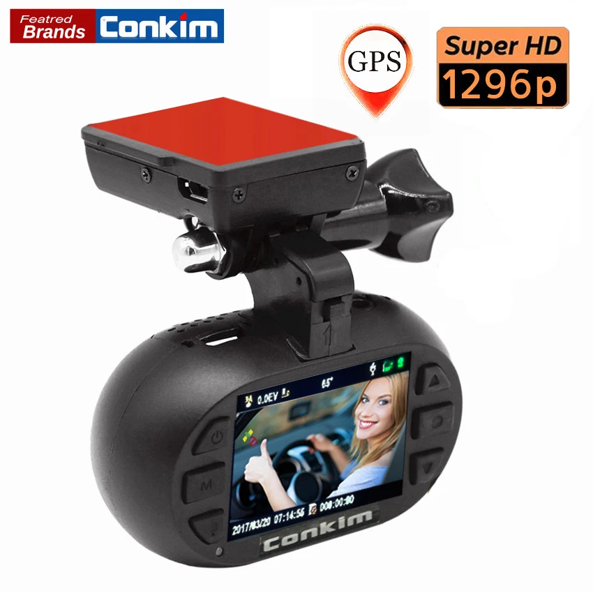 Conkim Auto Dash Camera Ambarella A7 1296P font b Car b font DVRs font b GPS