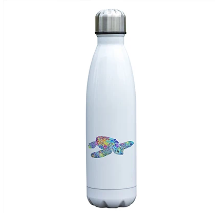 Акварельные стильные бутылки с морской черепашкой изолированные вакуумные чашки из нержавеющей стали двухслойные термосы с принтом черепахи уникальный дизайн - Цвет: P
