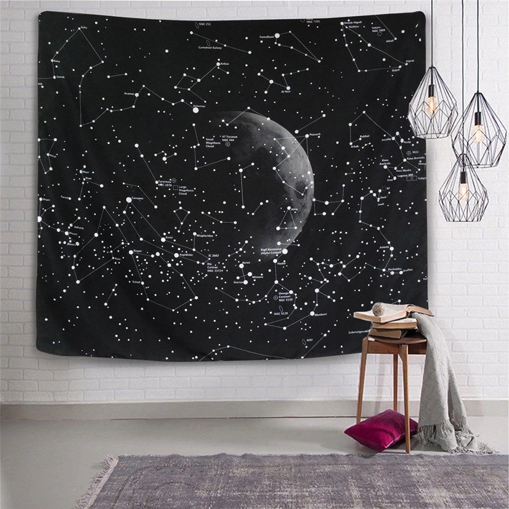 

Enipate Psychedelic Constellation Galaxy Space Pattern Tapestry Wall Hanging Light-weight Polyester Fabric Decor Home