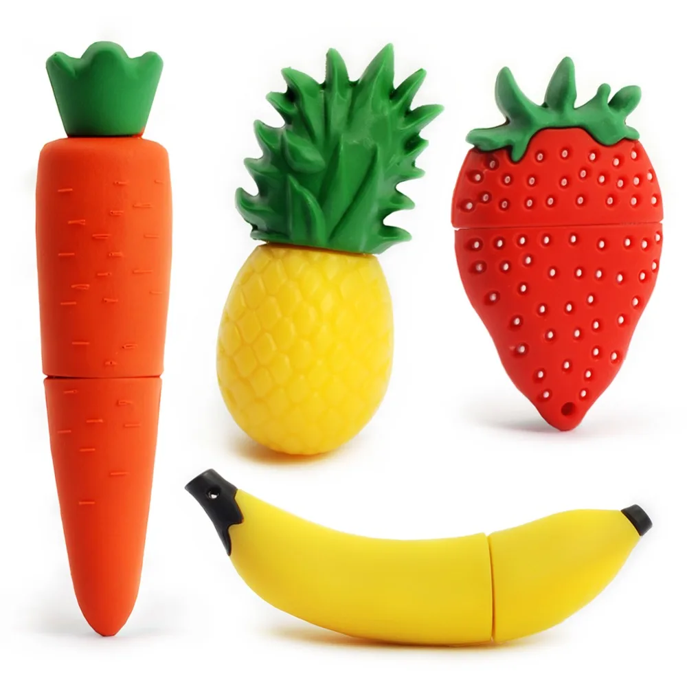 

LEIZHAN Cute USB Flash Drive Strawberry Banana Carrot Pineapple Style Fruit Pendrive USB Drive 64gb 32gb 16gb 8gb 4gb Pen Drive