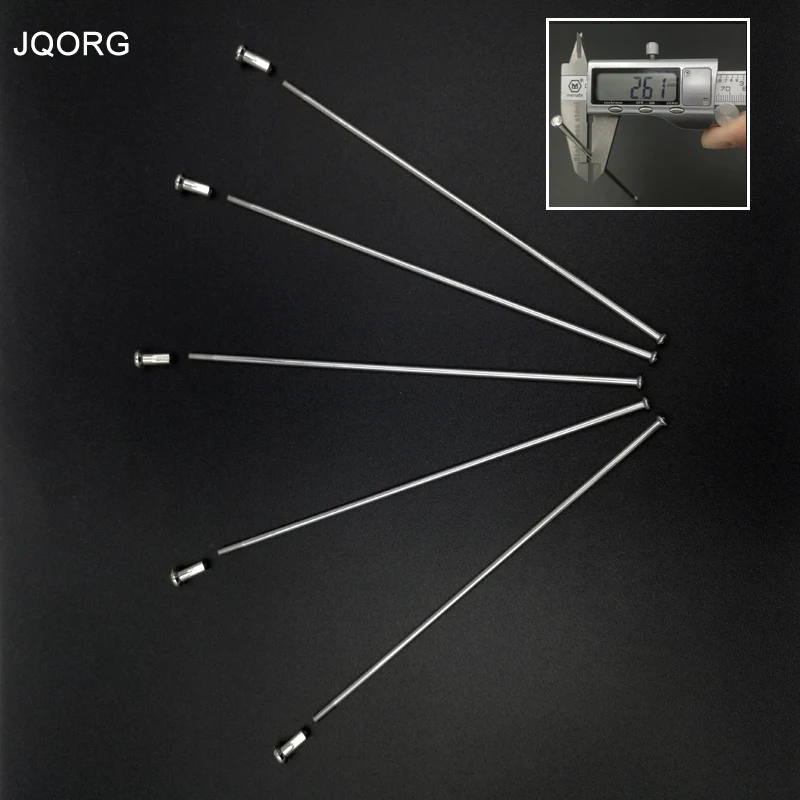 Диаметр 2,6 мм Прямые тяговые спицы для горного велосипеда 304 нержавеющая сталь Материал прямая головка колеса электрического велосипеда спицы