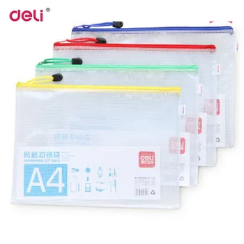 

10PCS PVC Mesh Zipper Bag 5 Size Available Waterproof Filing Products File Folder Storage Color Random Filing Product