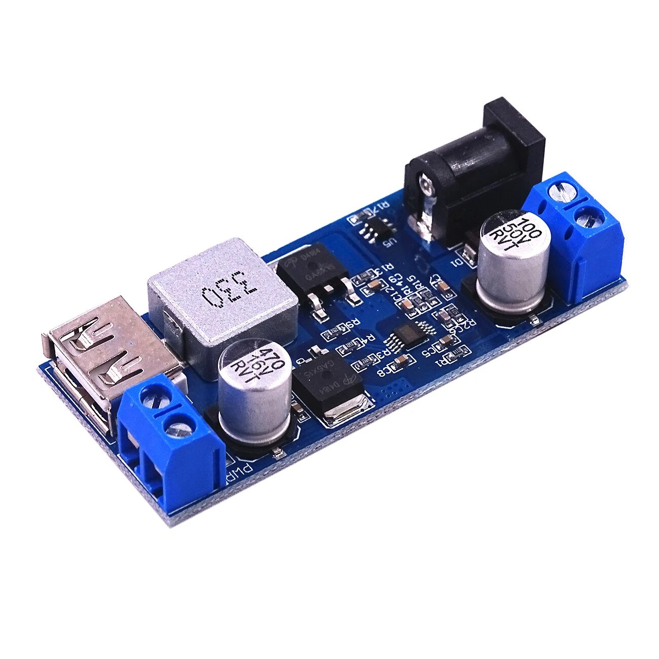 DollaTek LM2596S DC-DC 24V/12V to 5V 5A Step Down Power Supply Buck Converter Adjustable USB Step-Down Charging Module DollaTek LM2596S DC-DC 24V/12V to 5V 5A Step Down Power Supply Buck Converter Adjustable USB Step-Down Charging Module