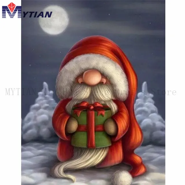18100583  Vintage Inspired Christmas Gnome Santa Clause,5D DIY Diamond Painting,Old Fashioned Diamond Embroidery Handmade Craft Home Decor