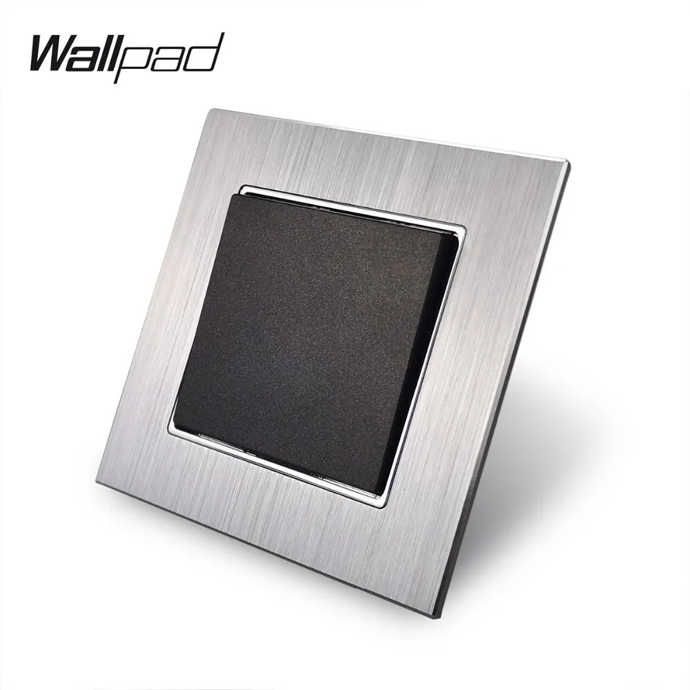 Настенный выключатель EU 1 Gang с зажимом Wallpad 10A AC серебристая металлическая рамка