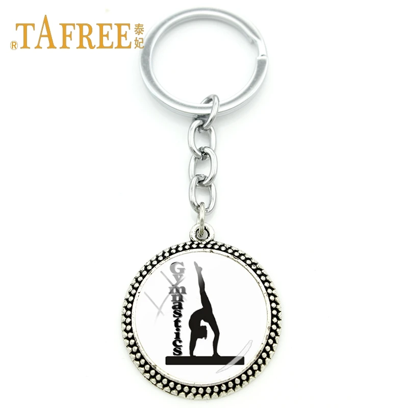 

TAFREE Sports Items Gymnastics Competitions Souvenir Keychains for Sports Fans Keyring Pendants Key chain jewelry GY192