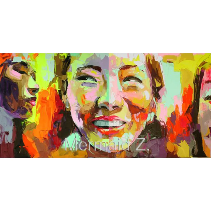 

Palette knife painting portrait Palette knife woman Face Oil painting Impasto figure on canvas Hand painted Francoise Nielly