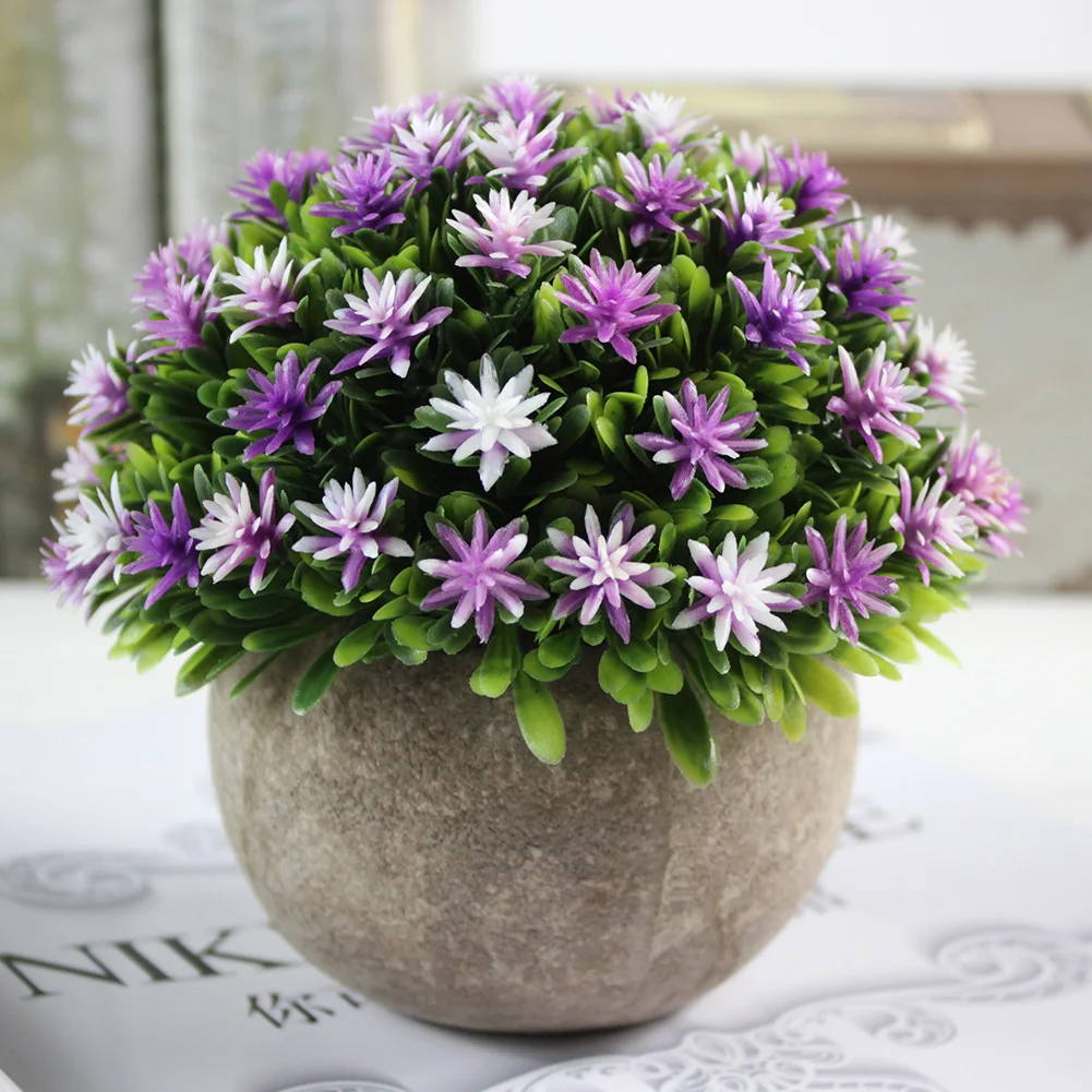 Artificial Flowers Vase Set Plastic Plant Bonsai Fake Flower In Pot Wedding Home Garden Office Balcony Background Decoration Artificial Flowers Vase Set Plastic Plant Bonsai Fake Flower In Pot Wedding Home Garden Office Balcony Background Decoration