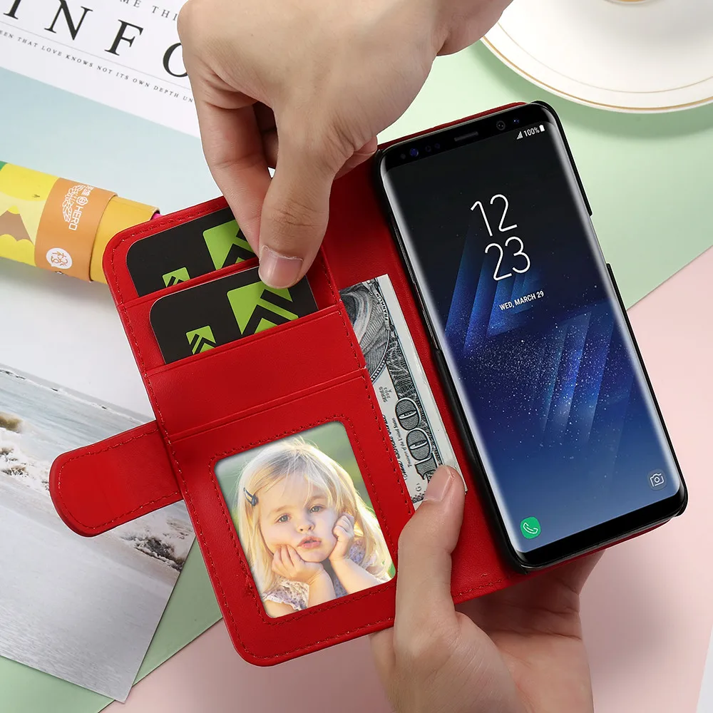 FLOVEME Wallet Leather Flip Case For Samsung Galaxy S8 S5 Samsung S6 Edge S7 Edge Card Slot Stand Case For Samsung S8 Plus S7 S6 cases-for-s8+