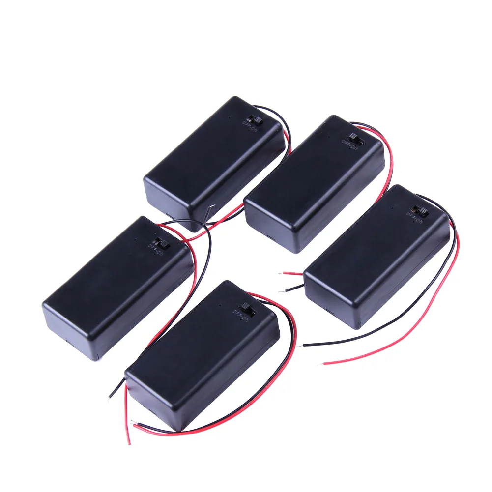 

5PCS 9V Battery Holder Box Case with Wire Lead ON/OFF Switch Cover 88 XR649