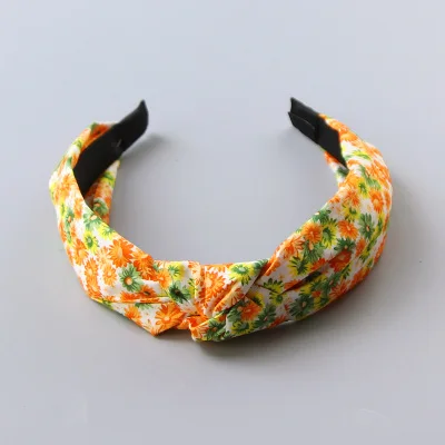 New Fashion Girls Cute Cartoon Dot Flower Smile Face Cloth Headband Kids Birthday Gifts Hairbands Hair Bands Hair Accessories - Цвет: 9