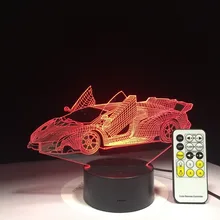 Спортивный автомобиль 3D ночной Светильник красочный сенсорный светодиодный 3D иллюзионный светильник с usb-питанием визуальная атмосферная лампа пульт дистанционного управления Прямая поставка