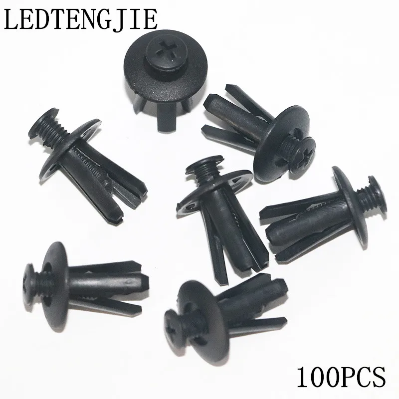 100pcs Black Plastic Auto Fastener Vehicle Car Bumper Clips Retainer