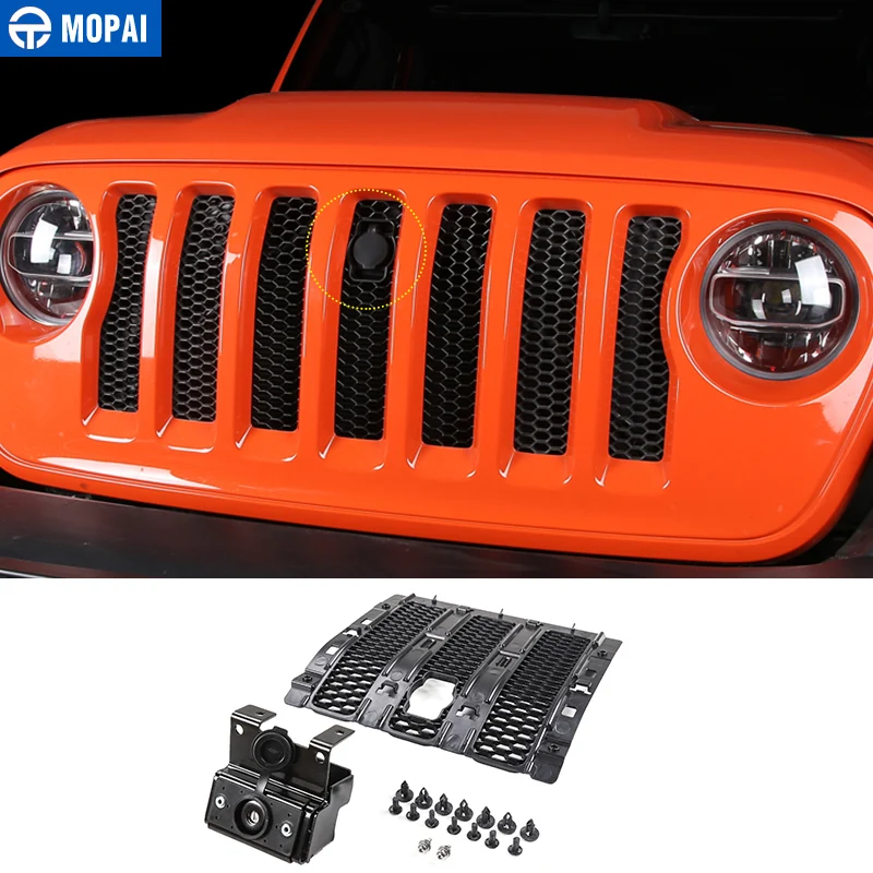

MOPAI Car Grilles Smart Locks Cover for Jeep Wrangler JL 2018 Car Hood Latch Catch Lock Kit for Jeep JL Wrangler Car Accessories