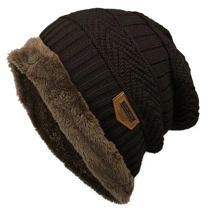 1 шт., шапка, повседневные шапочки для мужчин и женщин, теплая вязаная флисовая зимняя шапка, модная одноцветная хип-хоп унисекс шапка бини, шапка