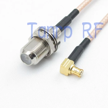 

10pcs 6in F female jack to MCX male right angle RF adapter connector 15CM Pigtail coaxial jumper cable RG316 extension cord