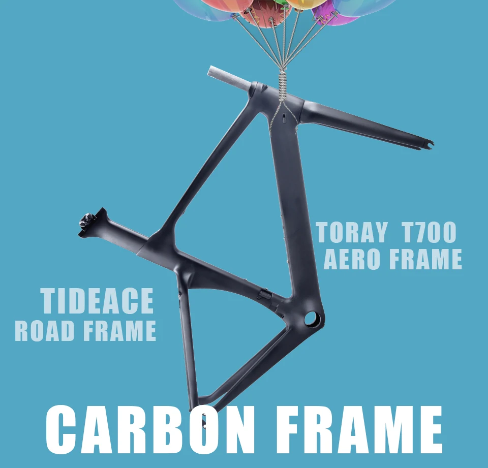 Sale Tideace X brake full carbon racing frame road bike frames bike frameset 45/48/50/52/54/56cm carbon bicycle frame 3