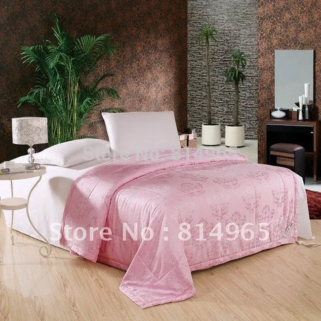 Лучший летний Король 240X210 см или сделать любой размер шелк тутового шелкопряда заполненный ручной работы высшего класса 100GSM розовое тёплое одеяло