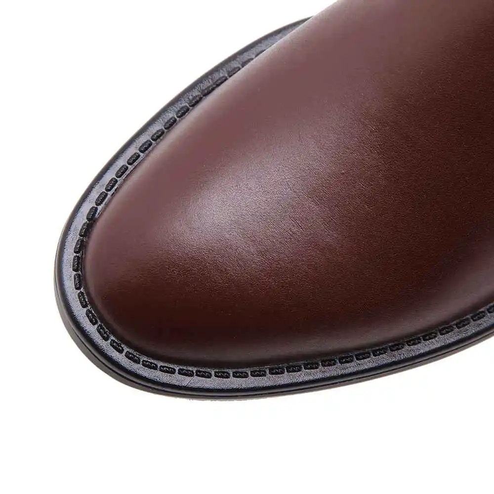 Tanie Krazing pot 2019 pełna skóra licowa na zamek błyskawiczny ograniczona dostosowywanie med obcasy patch work luksusowe jazda nity buty do kolan L7f9