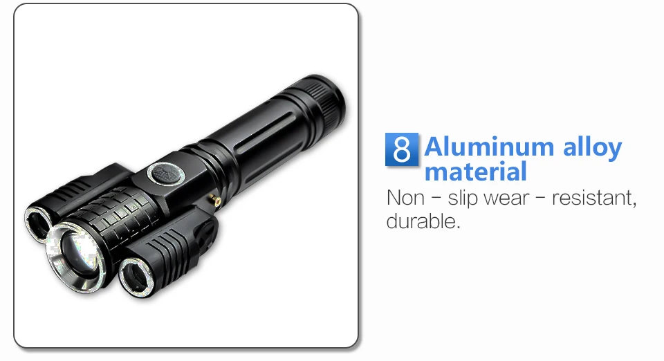 Usb Handy Powerful Led Flashlight Rechargeable Torch Outdoor Aluminum Alloy Battery Led Flashlight Usb T6 18650 For BicycleBike  (10)