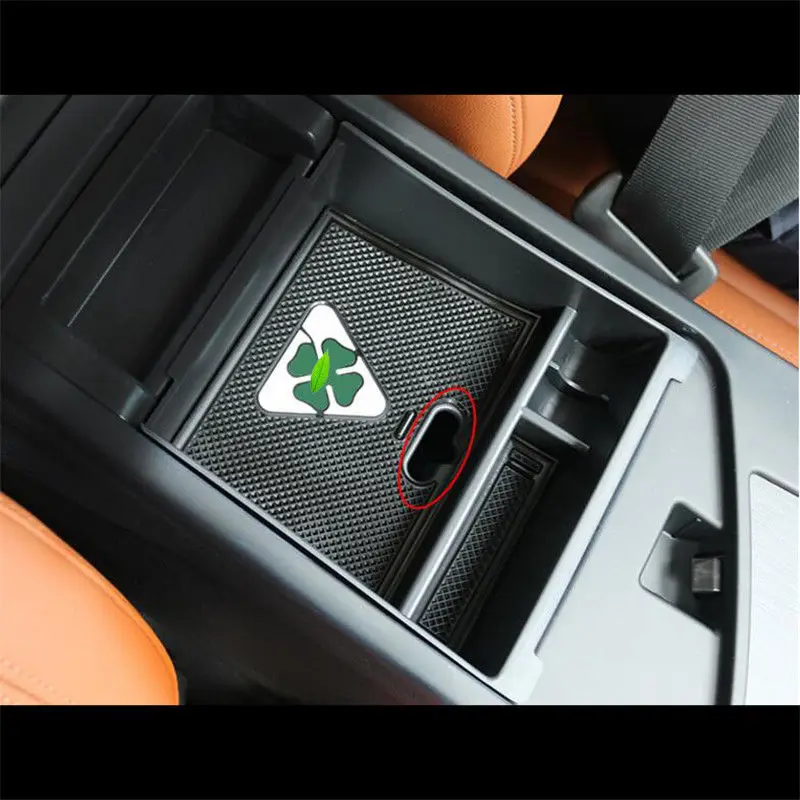 Pcmos 1 шт. Автомобильная центральная консоль подлокотник коробка для хранения Чехол держатель для Alfa Romeo Giulia внутренние части подлокотники черный