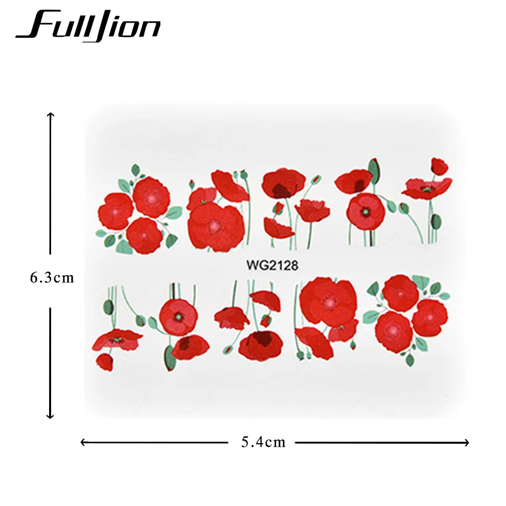 Fulljion 20 шт наклейки для ногтей, Водные Наклейки, красочный дизайн, цветок, животные, фрукты, водные знаки, слайдер, переводные тату, аксессуары для ногтей