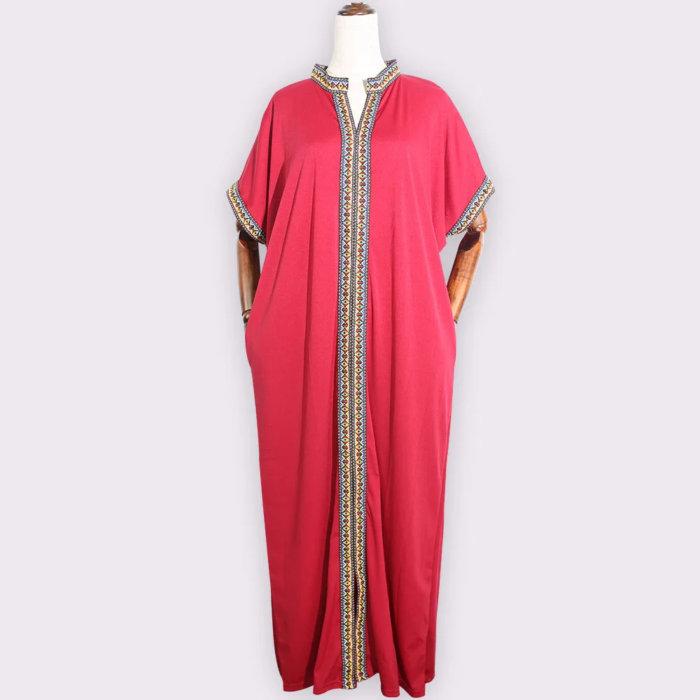 Арабское платье festa Дубай Абая мусульманское платье для женщин Бангладеш хиджаб вечерние платья марокканский кафтан турецкий Пакистан Абая - Цвет: Red