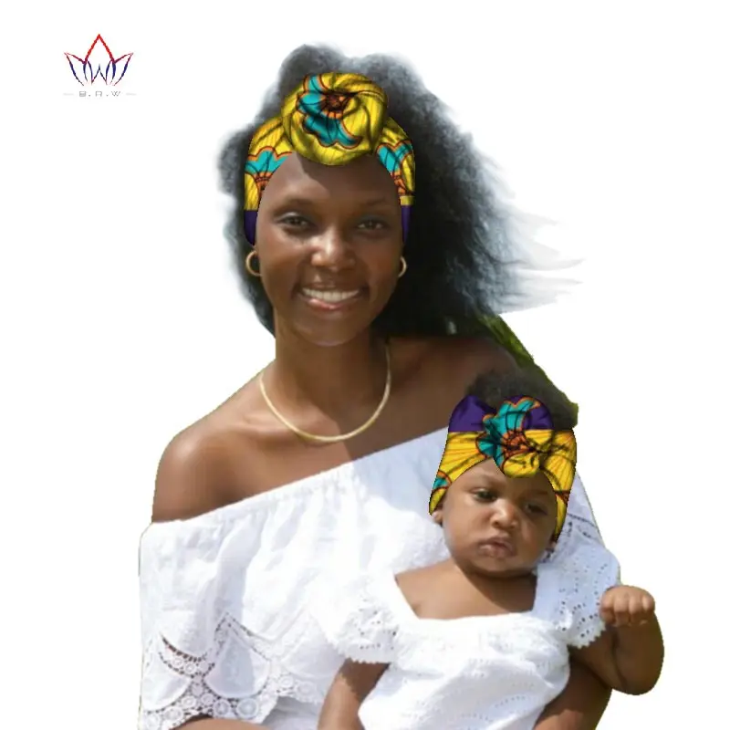 BRW Африканский Анкара головной убор для женщин и малышей Африканский Анкара шарфы Африканский воск печати одежда голова из ткани полосы WYB59 - Окраска металла: 14