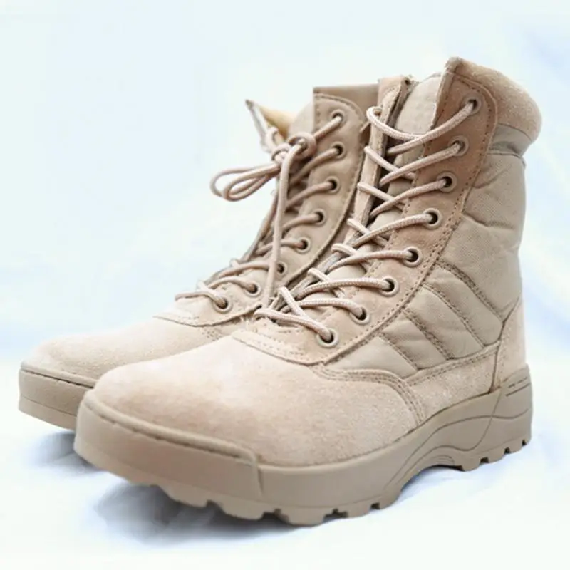 

Military Tactical Combat Outdoor Sport Army Men Boots Desert Botas Hiking Autumn Shoes Travel Leather High Boots Male