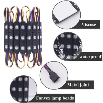 

RGB 5050 LED Module Light Injection Molding DC12V 3 LED Waterproof Super Bright Advertising Sign Backlights Light Modules Lamp