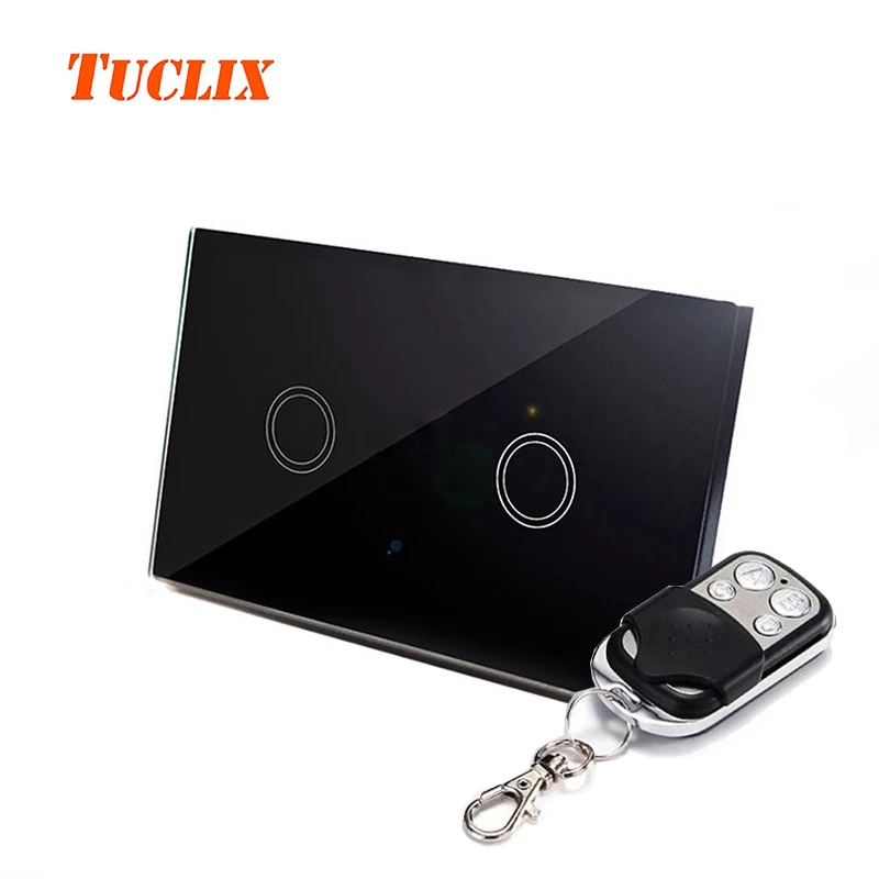 Pаспродажа TUCLIX США Стандартный пульт дистанционного управления 2 банды 1 способ, RF433 умный настенный переключатель, беспроводной пульт дистанционного ...