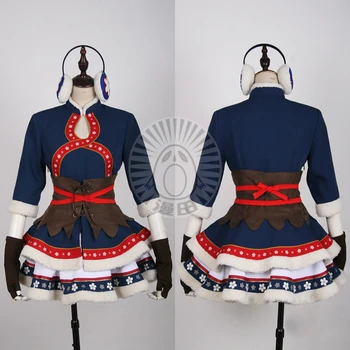 

Eli Ayase Lovelive URSR Awakening Cosplay Costume Snow Winter Dress COS B