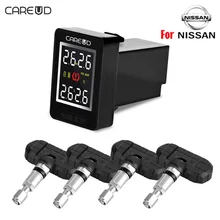 Для NISSAN CAREUD U912 авто беспроводной TPMS система контроля давления в шинах с 4 датчиками ЖК-дисплей Встроенный монитор