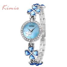 Nueva Kimio reloj de cuarzo de Moda de lujo de Las Mujeres reloj pulsera de trébol de Cuatro hojas pulsera de Las Señoras relojes de pulsera con la caja original