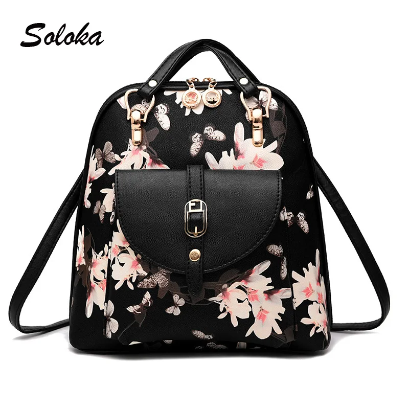 Girls Ladies Backpack High Quality PU Leather School Bags Soft handle