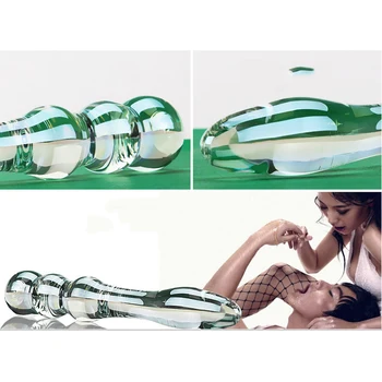 19cm Glass beads Anal Plug Penis butt plug Nightlife anus backyard stopper Dildo adult toys Adult Gay Sex Toys for Men Women 2