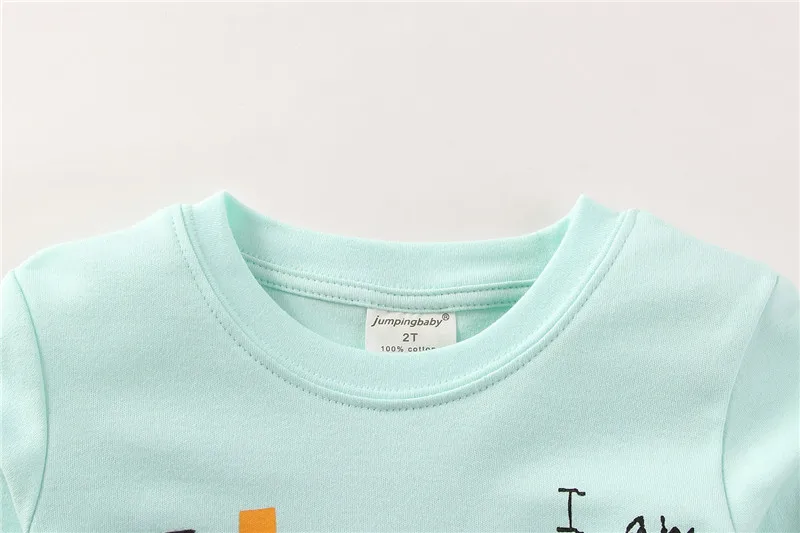 2016 Children Girls 100% Cotton Spring Autumn T-Shirt For 1-6Y Kids Jumpingbaby Brand Long Sleeve Cartoon Tees Child Cute Tops37
