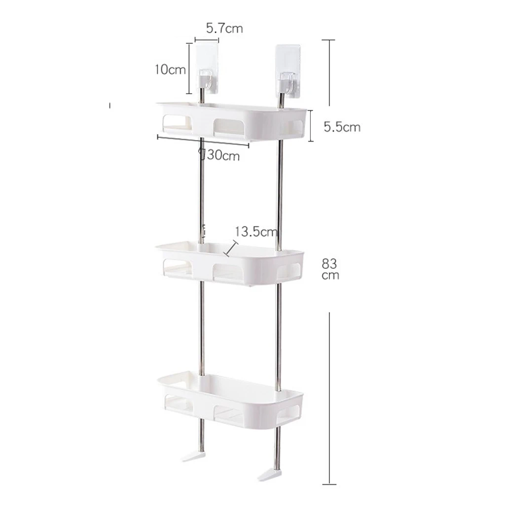 1/2/3 Layers Toilet Shelf Bathroom Storage Rack Wall-mounted Shower Shelf Shampoo Tissue Towels Holder Toilet Shower Organizer
