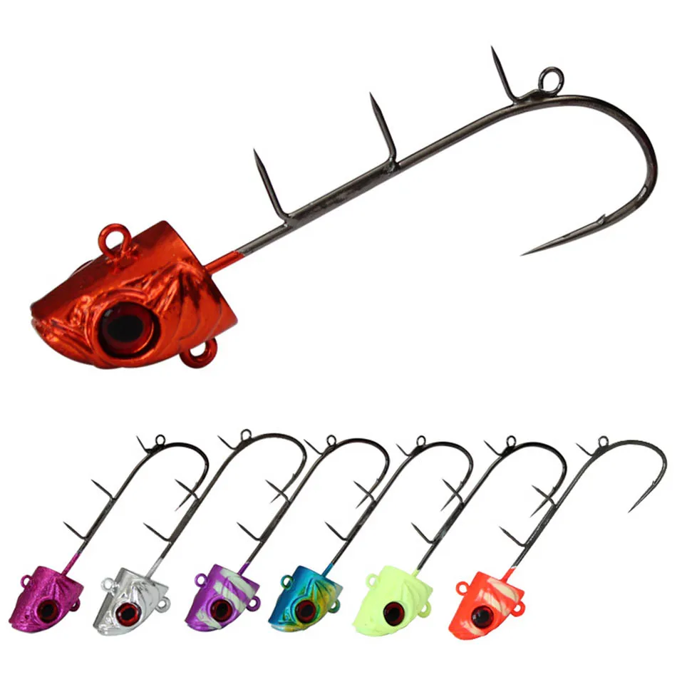 

1Pcs crank Jig head hook fishing hook lead Jig lure hard baits soft worm fishing tackle accessories