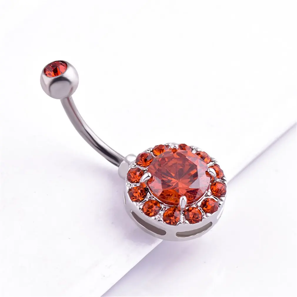 

Anti Allergy Round Zircon Piercing Navel Surgical Belly Button Rings Navel Piercing Belly Button Ring For Women Jewelry