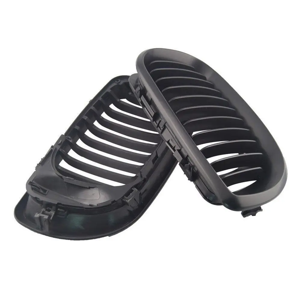 

High Quality 2pcs Matte Black Single Line Front Kidney Grills For 2002-2004 E46