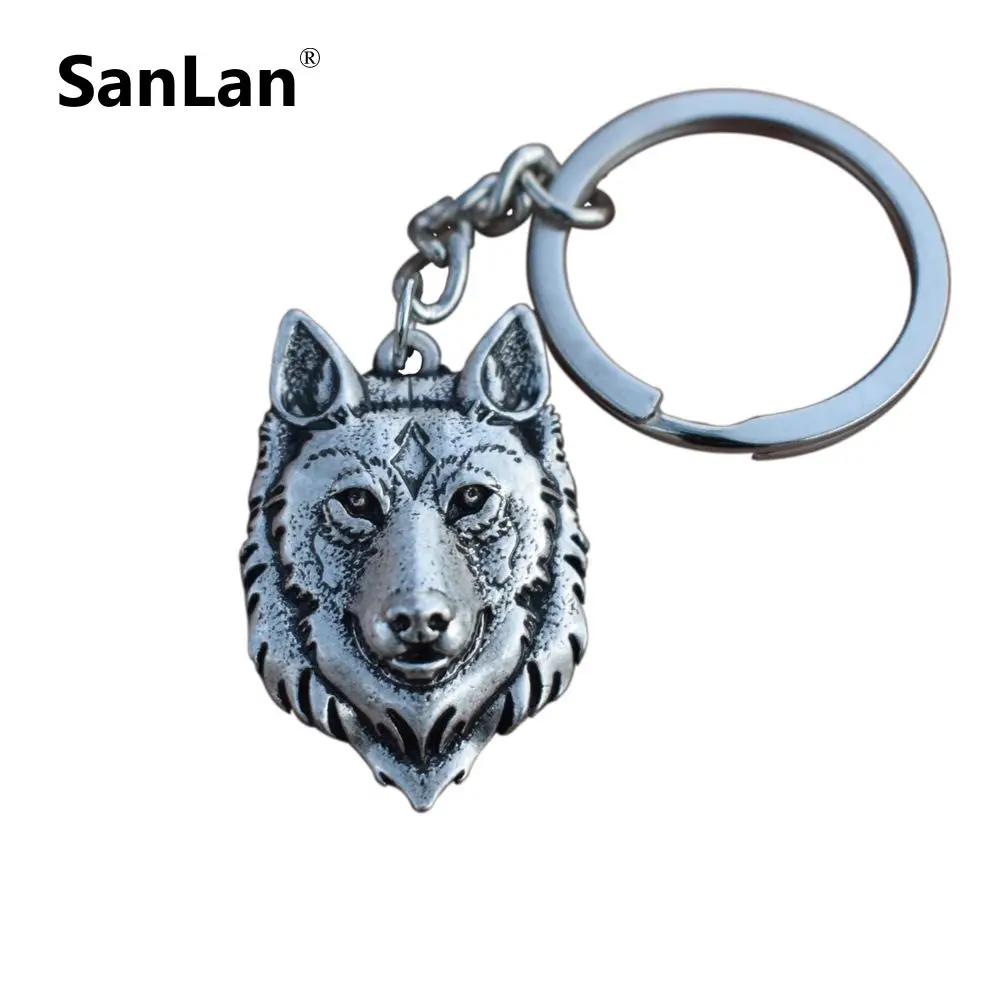 

Wolf Key Chain Pagan Keyring Personalised Animal Pendant Keychain