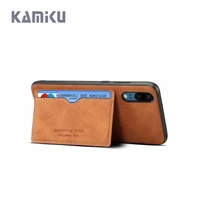 

KAMIKU Cell Phone Case For Huawei P20 Case Pu Leather Back Cover For Huawei Case Cover With Card Slot Mobile Phone Accessories