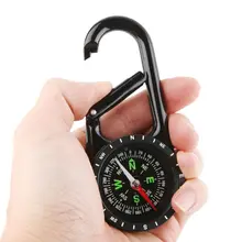 2 в 1 цинковый сплав Карабин с компасом Открытый пеший туризм кемпинг охотничий брелок большой циферблат направление руководство